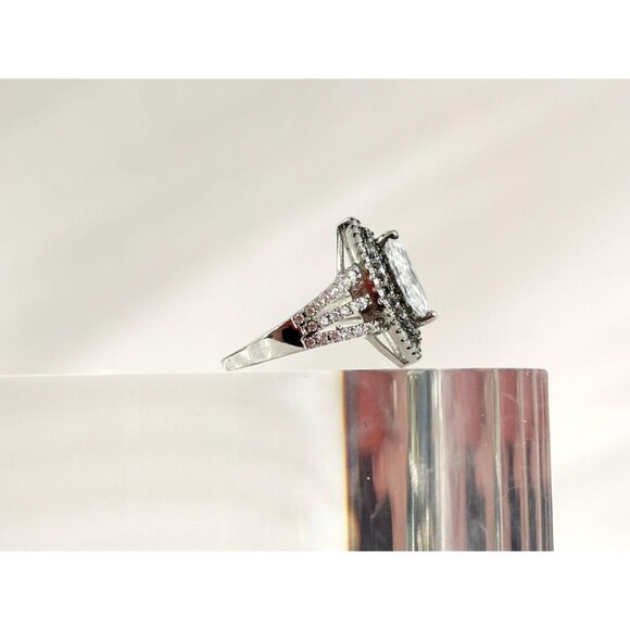 STAUER Designer Sterling Silver Mirador Marquise Cut Cubic Zirconia Ring - sz 6 - Picture 3 of 10